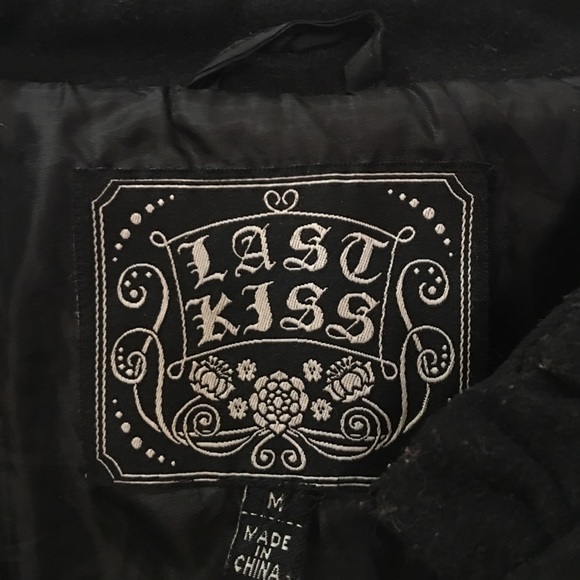 Last kiss wool bolero crop jacket coat blazer bow ribbon tie ruffle collar black - Picture 7 of 11